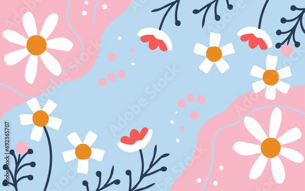 Obraz Abstract background poster floral. Good for fashion fabrics, postcards, email header, wallpaper, banner, events, covers, advertising, and more. Valentine's day, women's day, mother's day background.