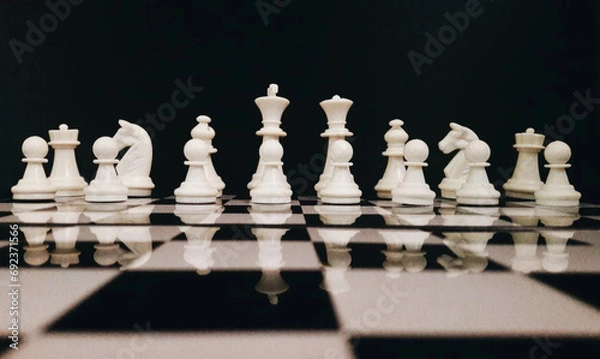 Fototapeta chess pieces on a chessboard