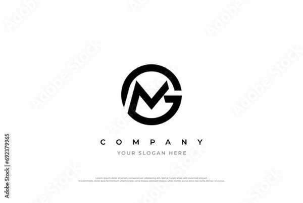 Fototapeta Initial Letter MG Logo or GM Monogram Logo Design Vector