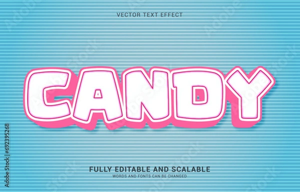 Fototapeta editable text effect, Candy style
