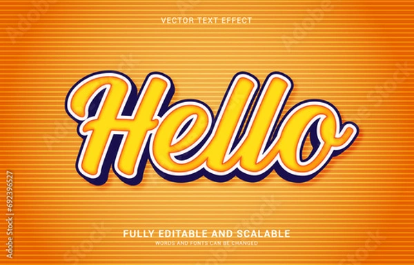 Fototapeta editable text effect, Hello style