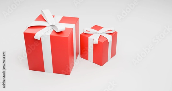 Obraz gift box with red ribbon