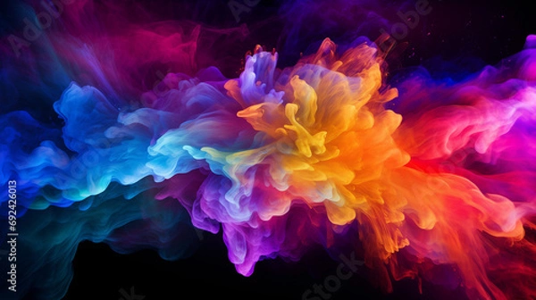 Obraz Farbexplosion auf schwarzem Hintergrund