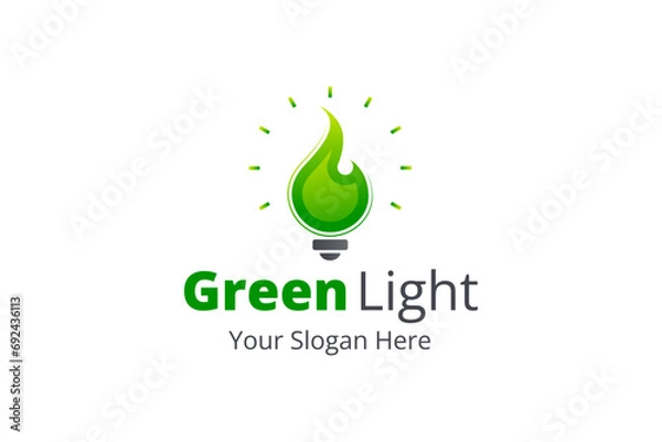 Obraz Green Light Logo Design Vector Template 