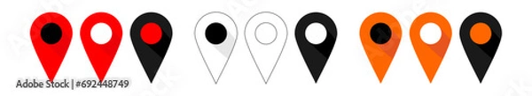 Obraz Map point or pin location icon. Vector illustration. 