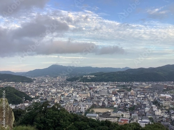 Fototapeta A view of Sumoto city from Mt. Mikuma on Awaji Island