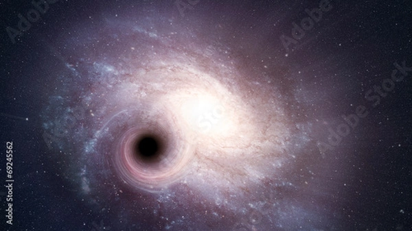 Obraz Spiral galaxy and a black hole