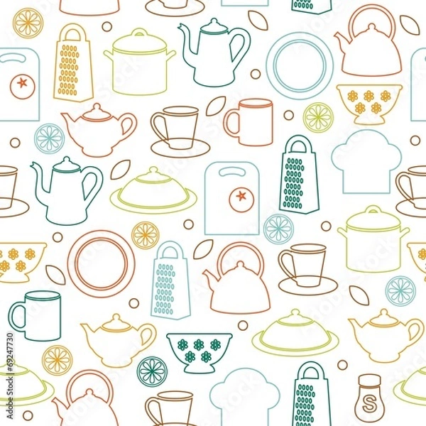 Fototapeta Seamless kitchen background