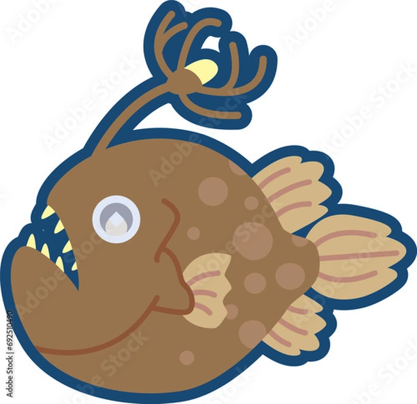 Obraz かわいいチョウチンアンコウのイラスト