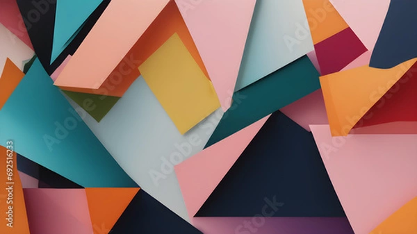 Fototapeta   Artifical  Intelligence generated  geometric  abstract art . AI generated image, ai