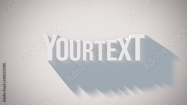 Fototapeta Simple and Fast Appearance of 3d Text with Long Shadow
