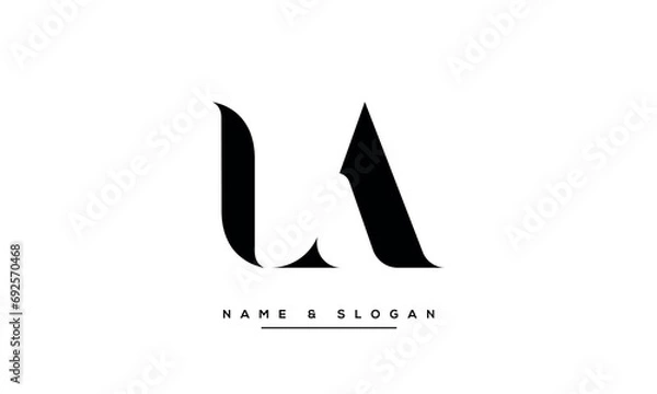 Obraz LA or AL Alphabet letters logo monogram