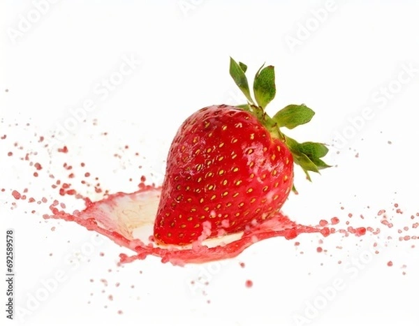 Fototapeta  Strawberry Splash .AI generation.