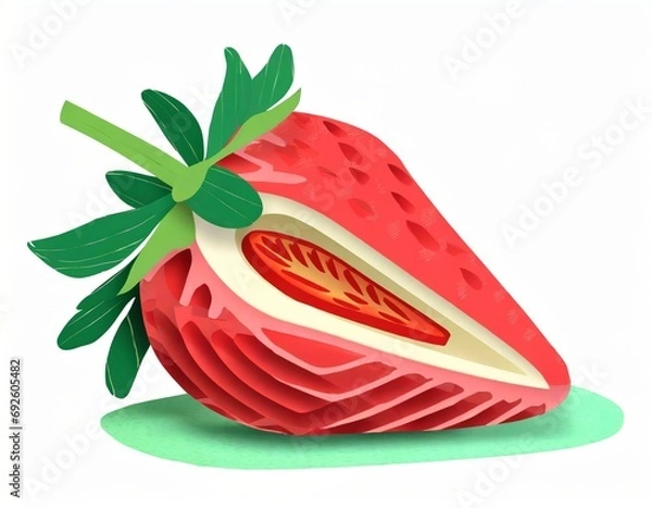 Obraz Strawberry illustration . AI generation.