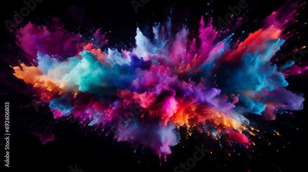 Obraz Farbexplosion auf schwarzem Hintergrund
