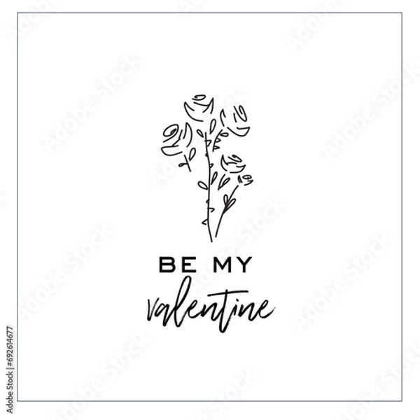 Fototapeta  Valentine event corporate greeting graphic design template with Hand drawn vector illustration _ Valentine's day 