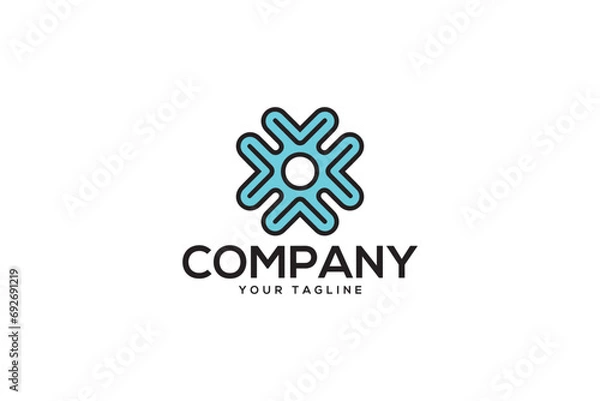 Obraz Creative logo design depicting a blue  abstract shape. 