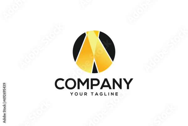 Fototapeta Creative logo design depicting a circle with spot lights inside.