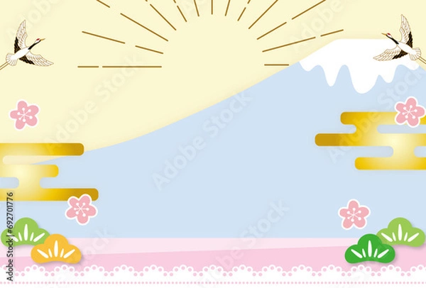 Obraz かわいい年賀状背景素材