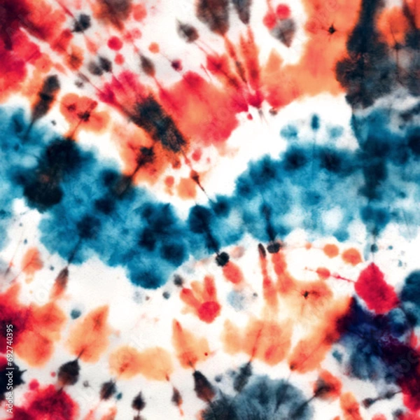 Fototapeta Blue, green and red spiral tie dye pattern abstract background. Swirl colorful tie dye pattern abstract abstract texture 