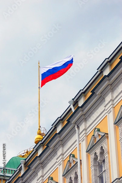 Obraz Russian state flag in Moscow Kremlin.
