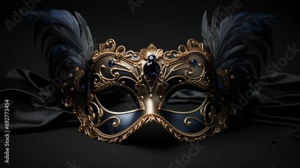 Obraz Mask designed for a masquerade ball on a dark background.