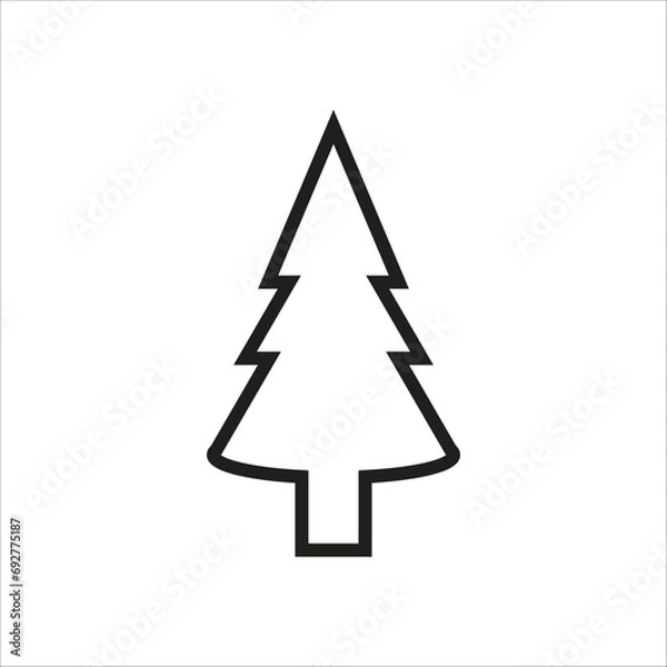 Obraz christimas tree vector icon line template