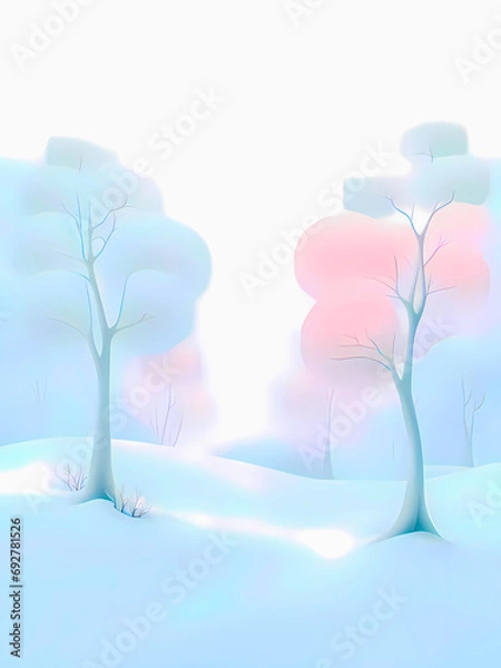 Obraz Minimalism abstract landscape 5.
Minimalism abstract art: landscape in soft colors. AI-generated digital illustration.