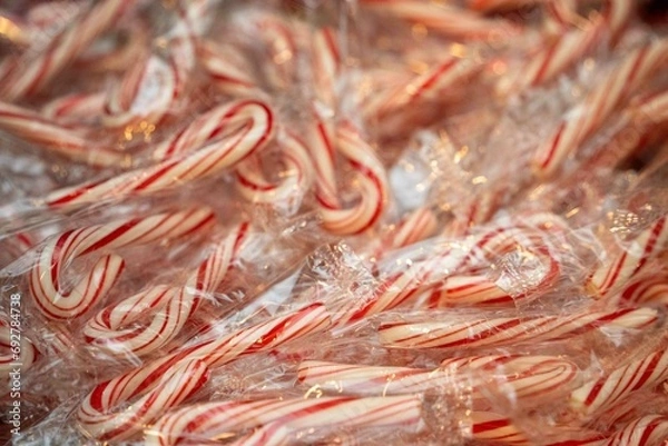 Obraz red and white candy canes