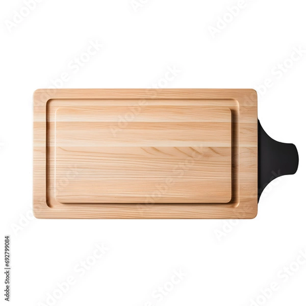 Fototapeta Cutting square board isolated on transparent or white background. top view