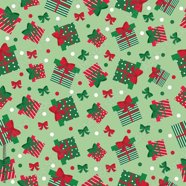Obraz christmas seamless pattern, gifts