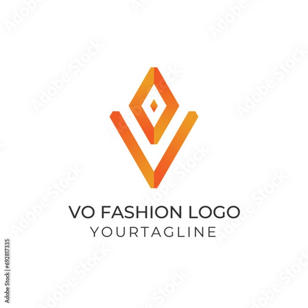 Fototapeta Creative vo monogram logo with abstract and simple design concept for brand identity.