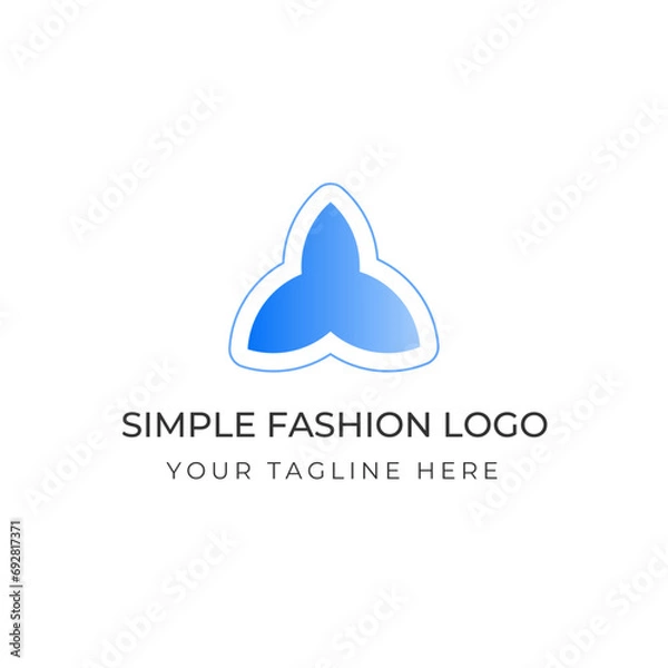 Fototapeta Simple fashion logo with abstract and simple design concept for brand identity. Initial simple fashion logo design vector template.