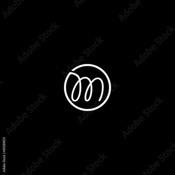 Obraz logo icon design M thread white
