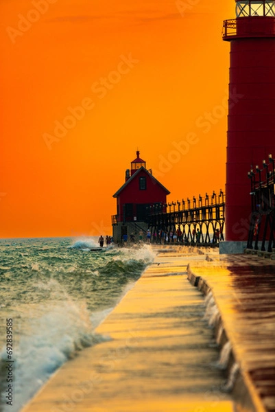 Obraz sunset by the water