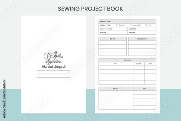 Fototapeta Sewing Project Book Kdp Interior