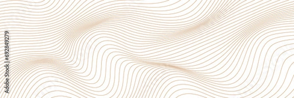 Fototapeta White background with gold line waves, Luxury banner background. Vector illustration