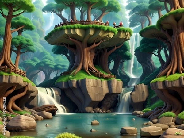 Fototapeta waterfall in the park