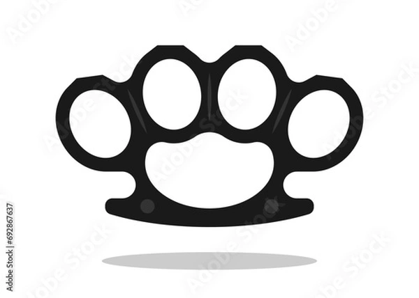 Obraz Brass Knuckle icon vector illustration element for gansters or mafia vintage logo design
