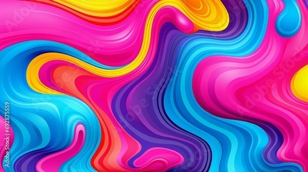 Fototapeta Vibrant Waves of Color Flowing in Seamless Abstract Liquid Pattern Design