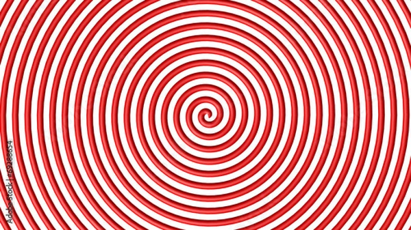 Obraz Red and white hypnotic circle