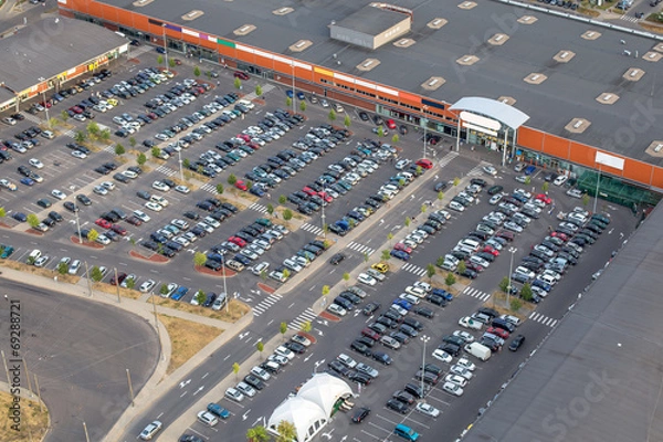 Fototapeta Parkplatz Einkaufszentrum