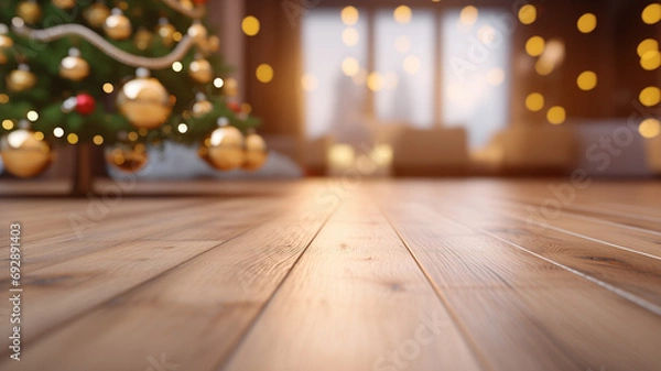 Obraz warm winter christmas tree, Generative AI