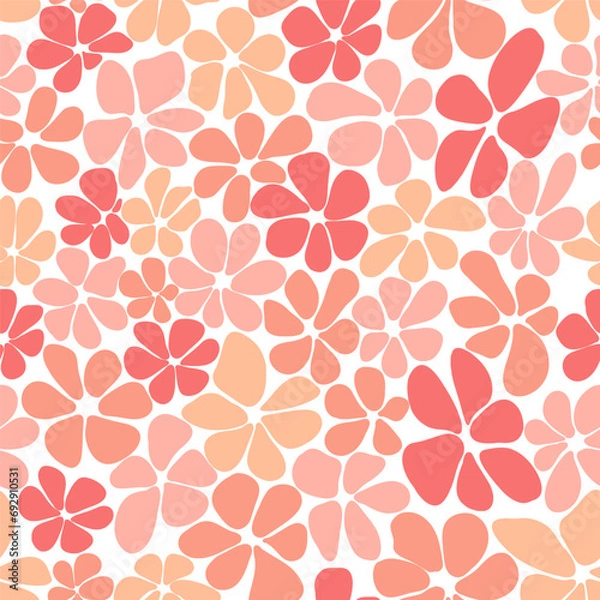Obraz Pantone flowers seamless hand drawn pattern