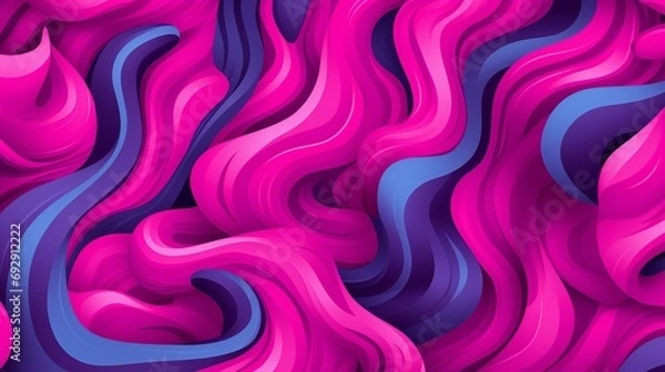 Fototapeta Fluid Waves of Magenta and Violet Swirls in a Mesmerizing Abstract Artistic Display