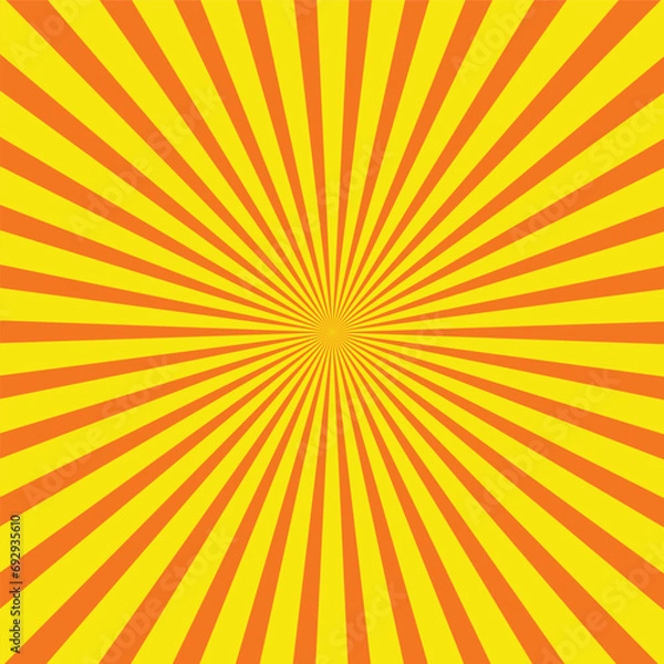 Fototapeta orange sun rays background vector design
