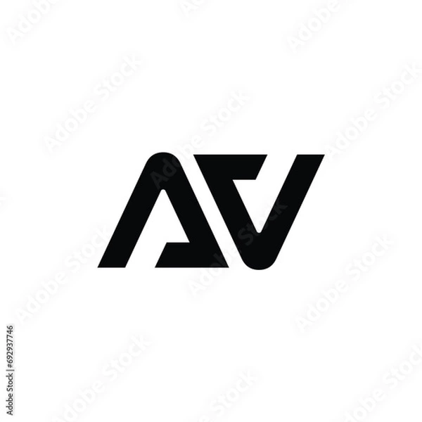 Fototapeta Initial Letter AV VA Logo Design Monogram Creative Modern Sign Symbol Icon. AV VA vector file EPS