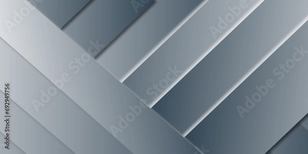 Fototapeta Abstract gray and blue background with diagonal lines.Modern abstract grey and blue background with bright stripes.Grey shining metal layers abstract vector background with space for text and message 