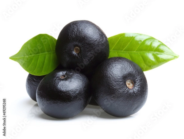 Fototapeta Amazon acai fruit with leaf