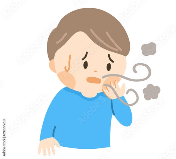 Fototapeta 口臭に悩む男の子（主線なし）